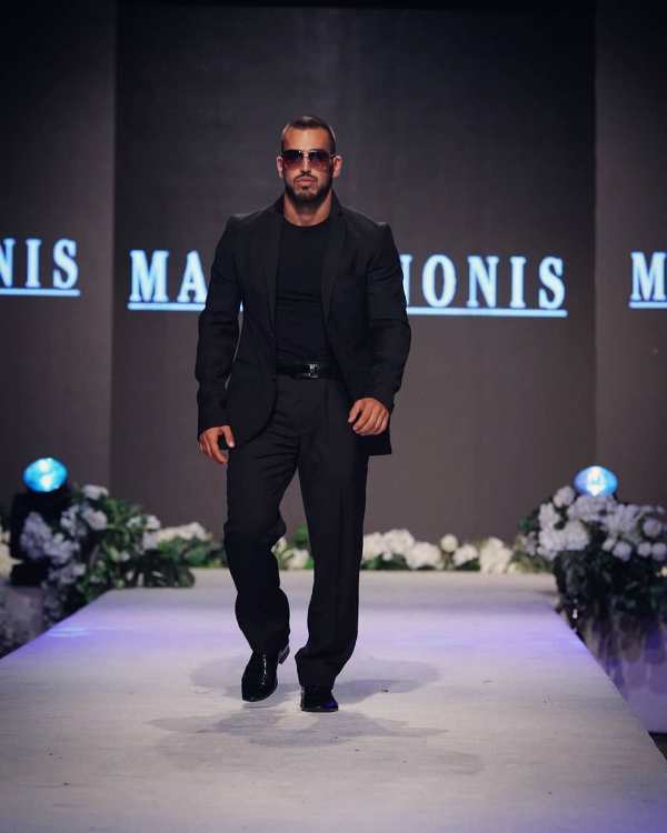 Viktor Angelov while walking the ramp at the 2019 Summer Fashion Weekend