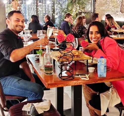 Vineeta Singh in a restaurant