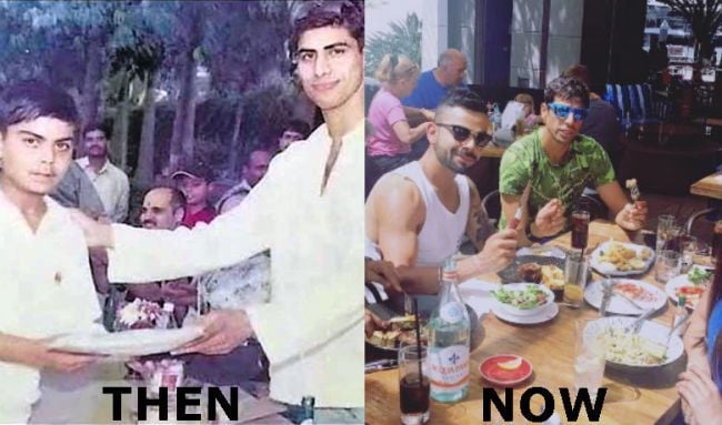 Virat Kohli with Ashish Nehra then and now