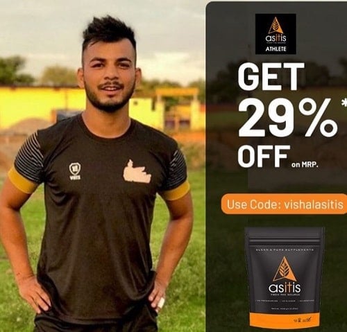 Vishal Bhardwaj in a print ad of Asitis Nutrition