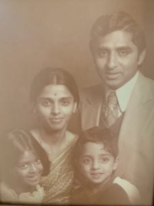 Vivek Murthy in his childhood with his sister and parents