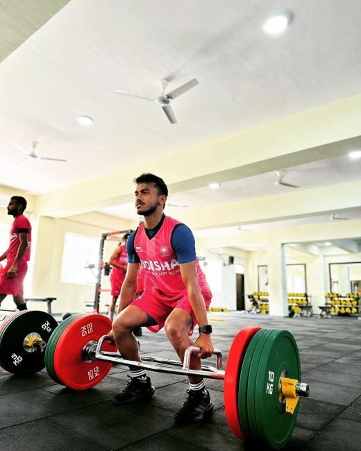 Vivek Sagar Prasad during a workout session