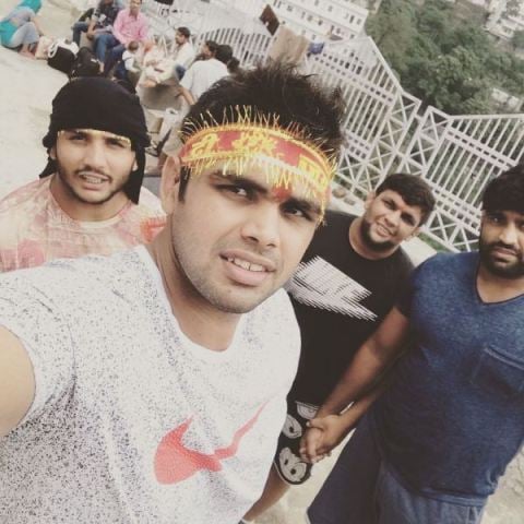 Vivek Suhag taking selfie at a holy place