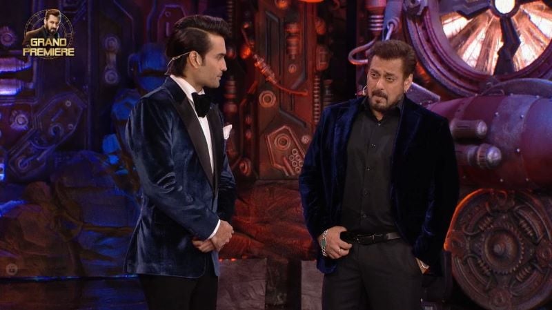Vivian with Salman Khan on the sets of Bigg Boss 18
