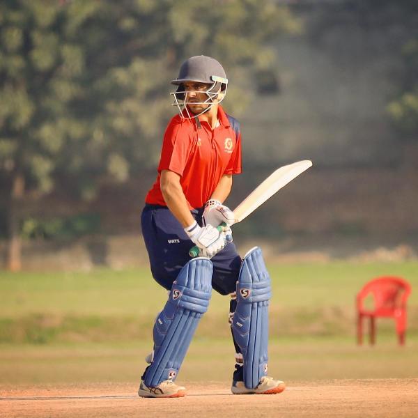 Vivrant Sharma while batting in a domestic cricket match