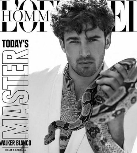 Walker Blanco in a photoshoot for a magazine