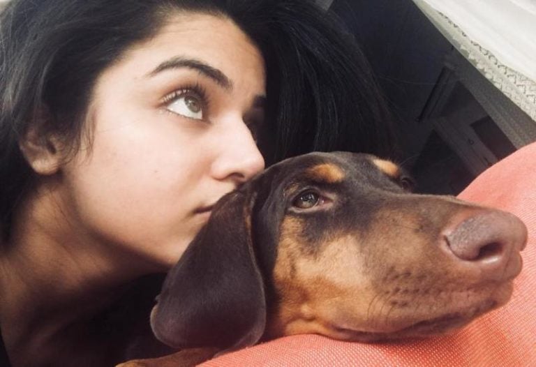 Wamiqa Gabbi with her pet dog