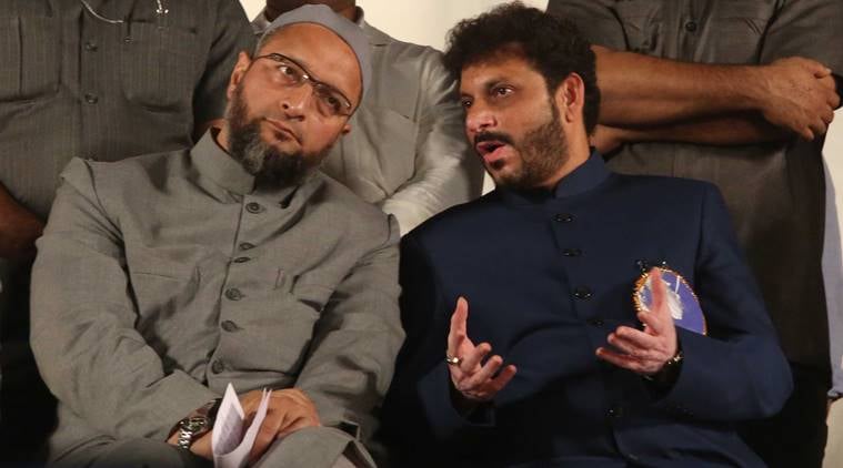Waris Pathan with AIMIM president Asaduddin Owaisi