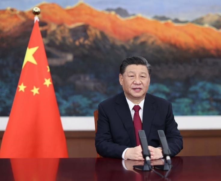 Xi Jinping giving a speech at the Boao Forum for Asia