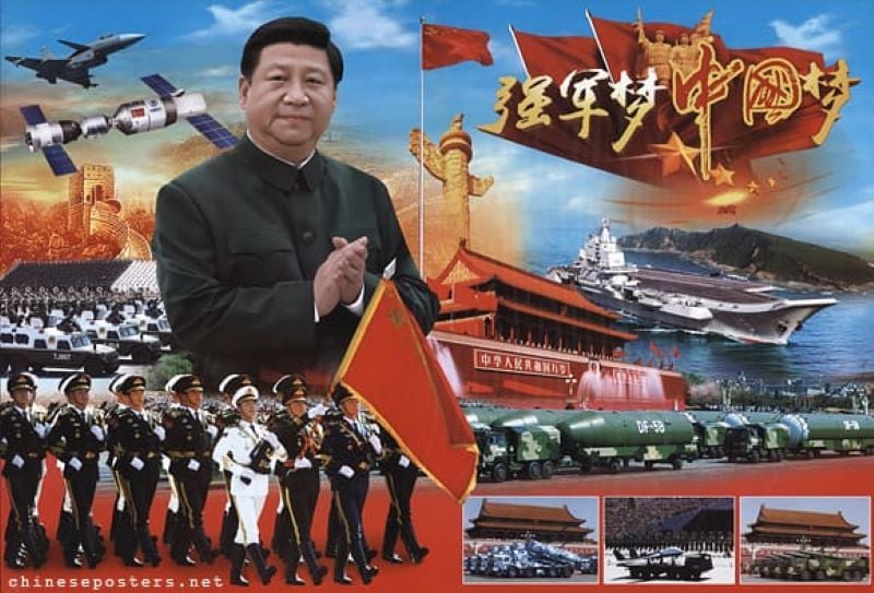 Xi Jinping on the propaganda poster of The Chinese Dream