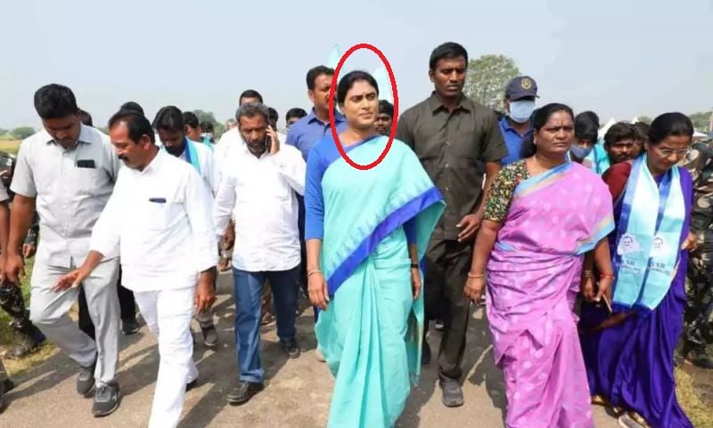 Y. S. Sharmila, during the Praja Prasthanam padayatra in October 2022