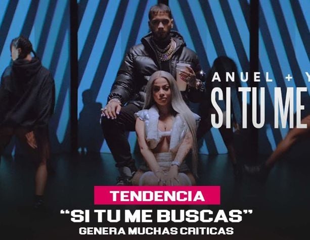 Yailin La Más Viral and Anuel AA on the poster of the song Si Tu Me Busca