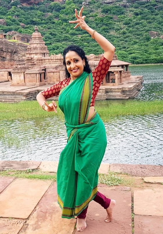 Yamuna Srinidhi while practising Bharatanatyam