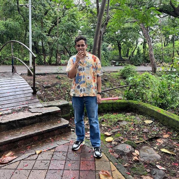 Yash Rathi smoking a cigarette