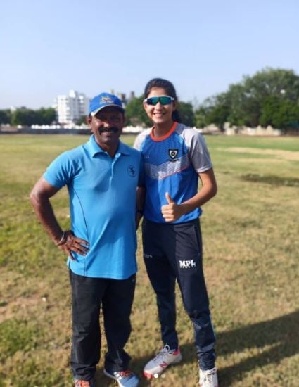 Yastika Bhatia with her coach