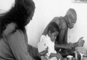 Yogananda (Left) with Mahatma Gandhi