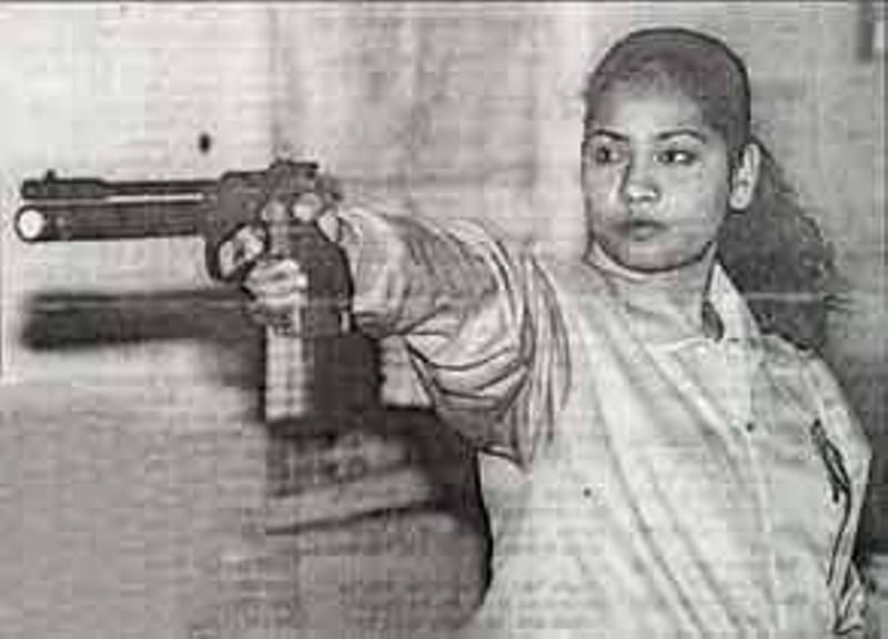 Young photo of Anisa Sayyed while shooting