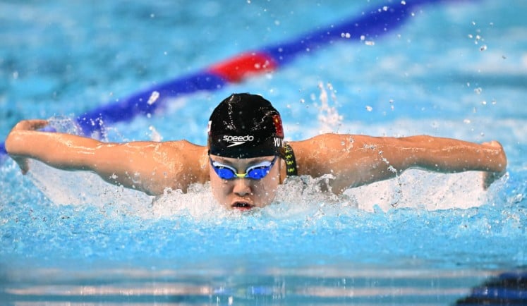 Yu Zidi during a swimming competition