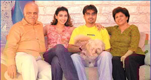 Yukta Mookhey with her family