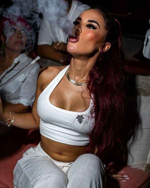 Yulissa Escobar, while smoking hookah