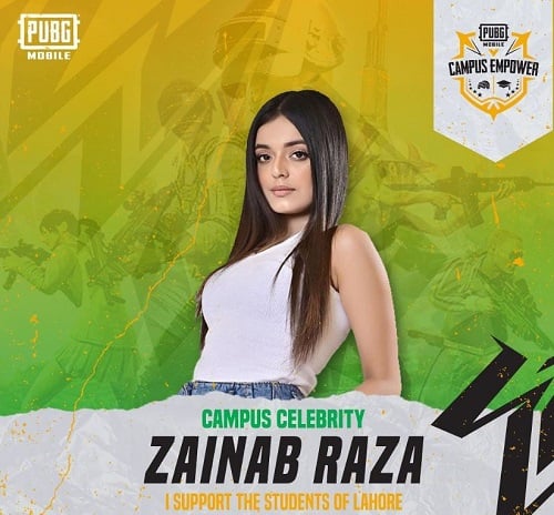 Zainab Raza in an ad for PUBG