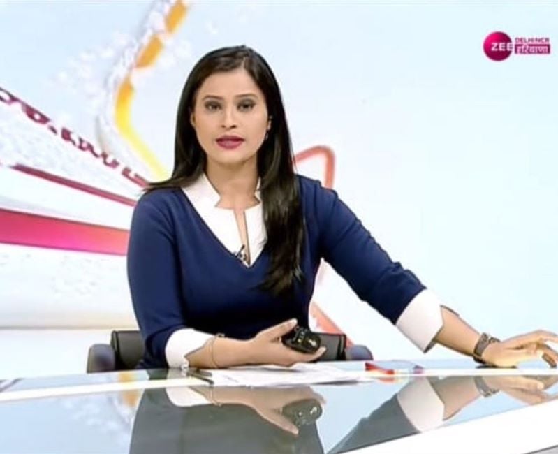 Zeenat Siddiqui reporting news on Zee Delhi NCR Haryana