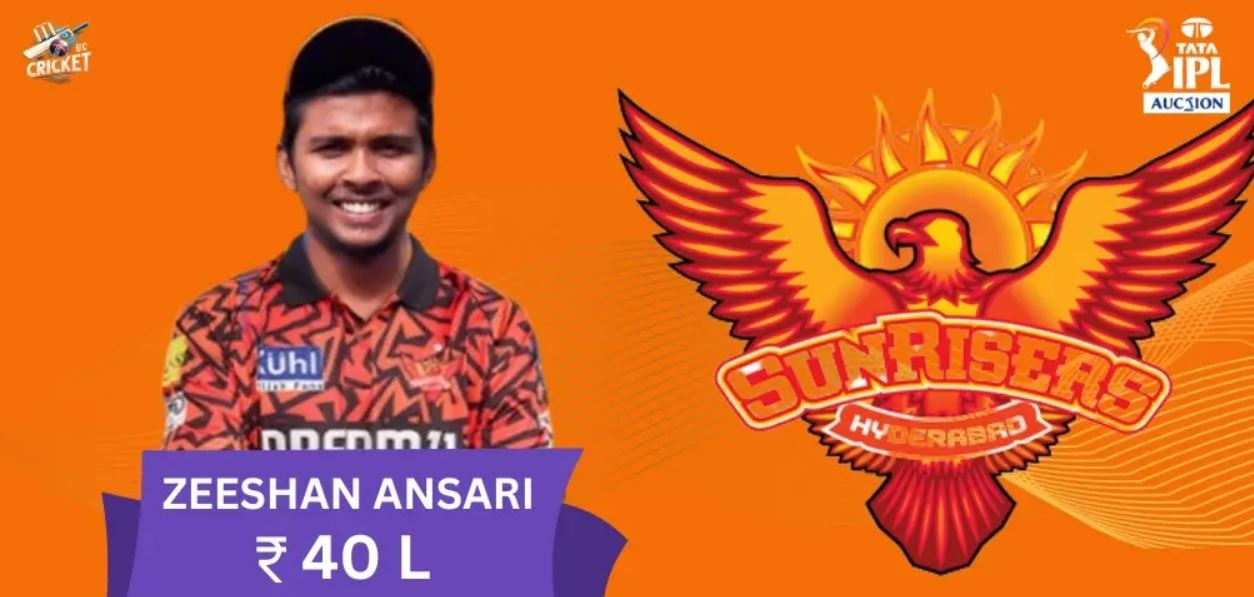 Zeeshan Ansari as a team member of Sunrisers Hyderabad