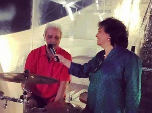 Zia Mody and Mahesh Jethmalani celebrating Zia