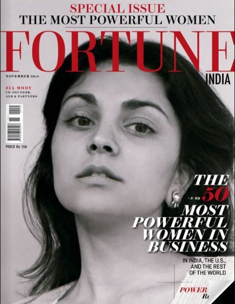 Zia Mody on cover page of Fortune India Magazine