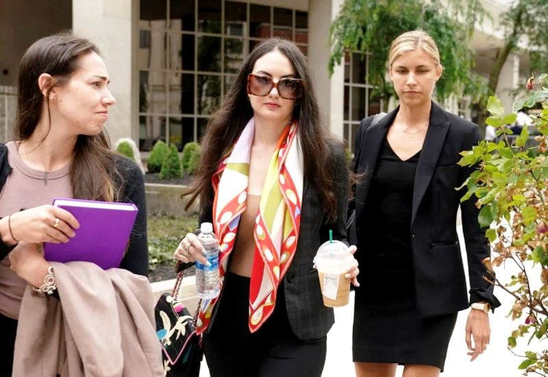 5 June 2024: Zoë Kestan (centre) while leaving the federal court after testifying in Hunter Biden’s trial on criminal gun charges in Wilmington, Delaware, U.S.