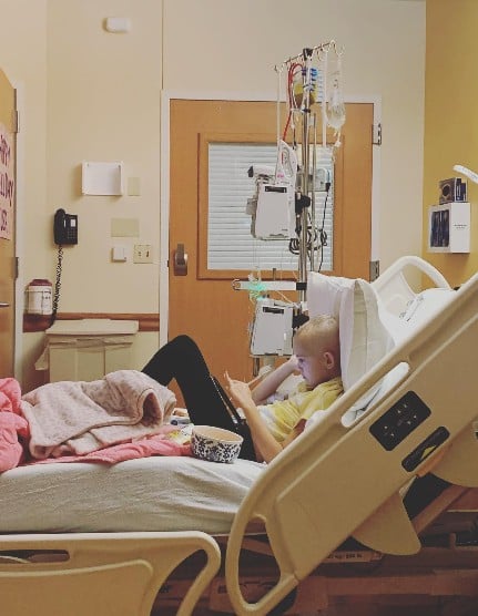 Zuza Beine during hospitalisation