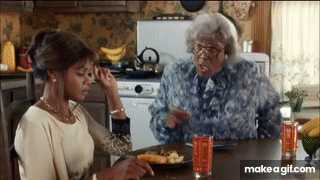 Tyler Perry and Kimberly Elise in a gif from the film 'Diary of a Mad Black Woman' (2005)