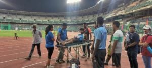 Amoj Jacob suffered an injury during the men